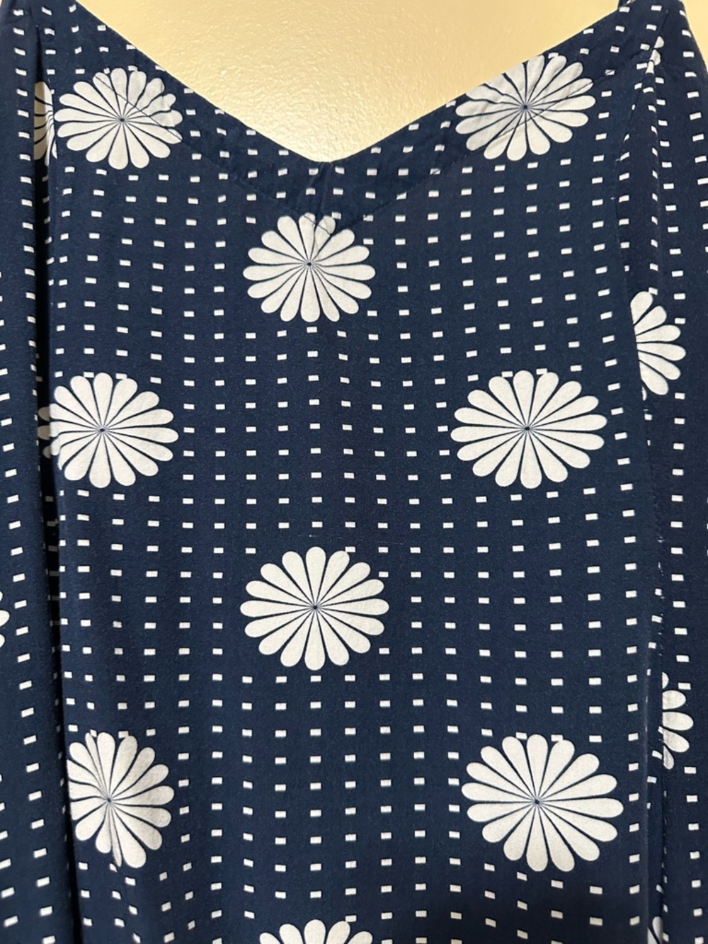 ModCloth Polka Dot Daisy Cami Tunic Women L Navy Blue - Picture 3 of 9